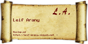 Leif Arany névjegykártya